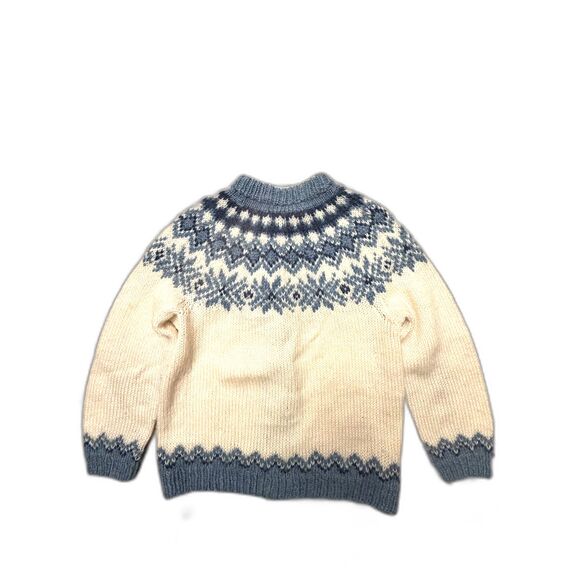 Vintage Danish Handknit Wool Nordic Cardigan 70s Fair Isle William Schmidt Style - Picture 2 of 12